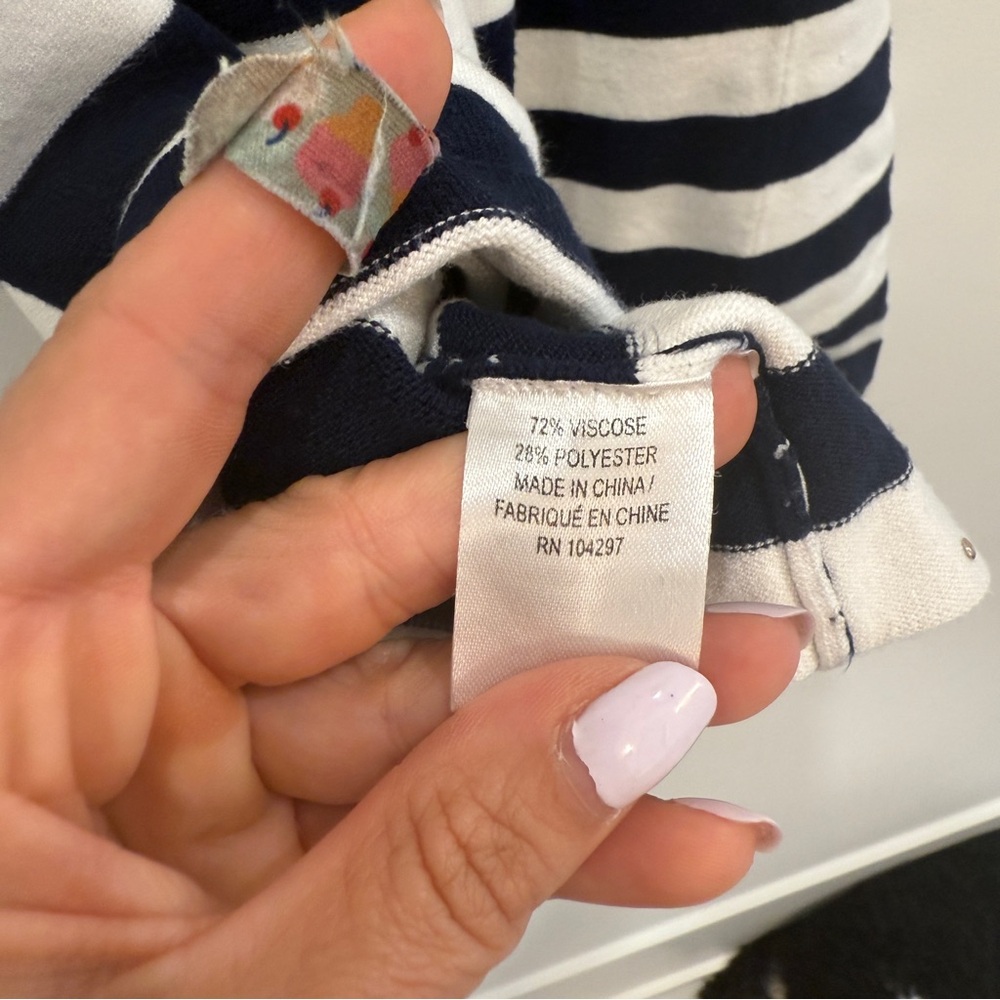 Milly Minis Navy and White Striped Dress - Picture 5 of 6